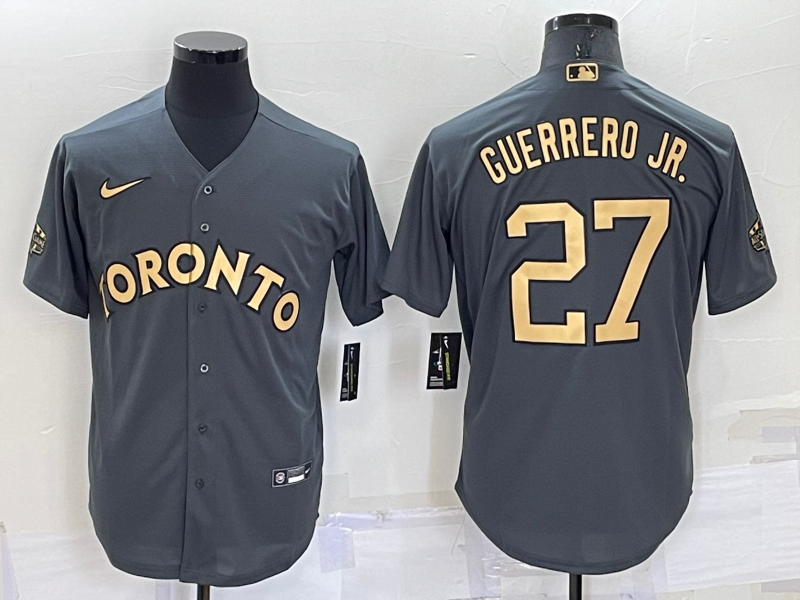 Men's Toronto Blue Jays Vladimir Guerrero Jr. #27 Gray Replica Player Jersey
