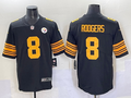 Men's Pittsburgh Steelers Aaron Rodgers #8 Black Alternate Game Jersey