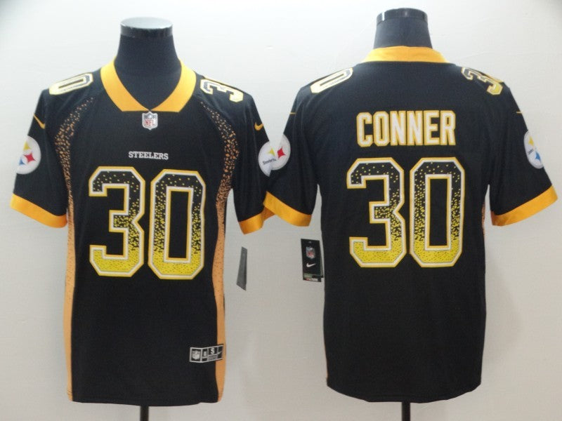 Men's Pittsburgh Steelers #30 James Conner Black Authentic Player Jersey1