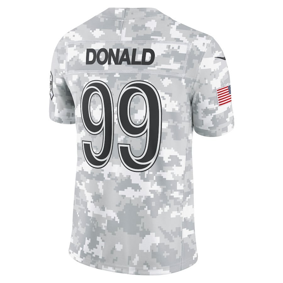 Aaron Donald 99 Los Angeles Rams 2024 Salute to Service Retired Player Limited Men Jersey - Arctic Camo