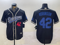 Men's Los Angeles Dodgers Jackie Robinson #42 Black Player Game Jersey