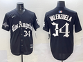 Men's Los Angeles Dodgers Fernando Valenzuela #34 Black Team Game Player Jersey