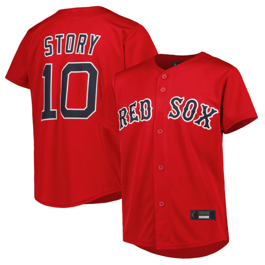#10 Trevor Story Player B.Red Sox Red Alternate Replica Baseball Jerseys