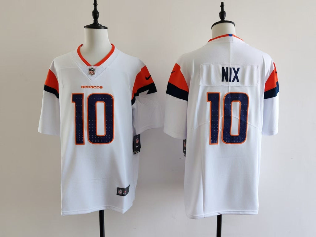Men's Denver Broncos Bo Nix Jersey-White