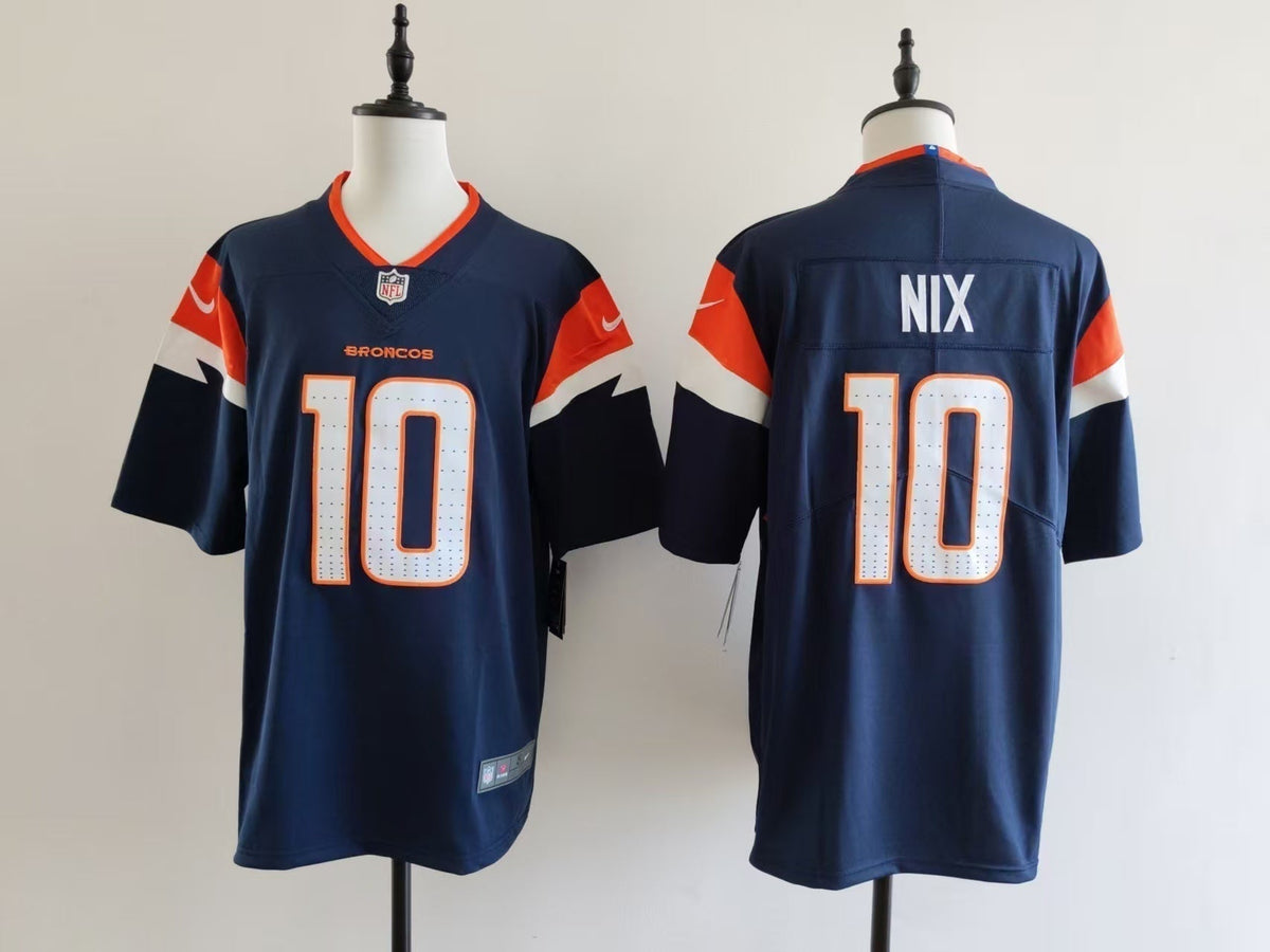 Men's Denver Broncos Bo Nix Jersey-Blue