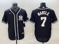 Men's New York Yankees Mickey Mantle #7 Black Limited Jersey