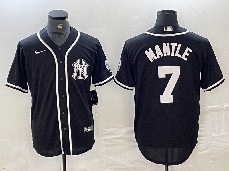 Men's New York Yankees Mickey Mantle #7 Black Limited Jersey