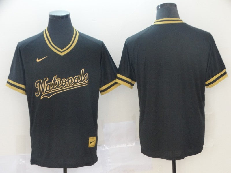 Men's Washington Nationals Black Alternate Authentic Blank Jersey1