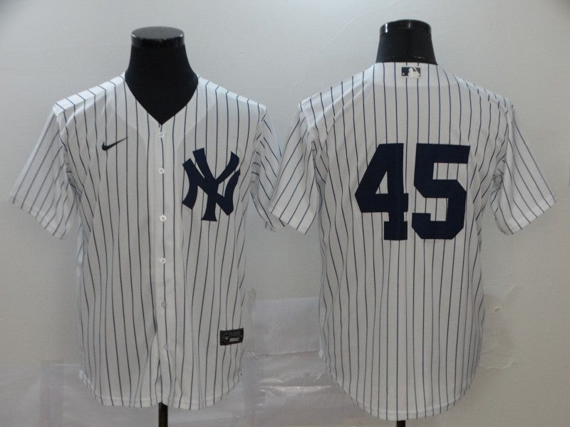 Men's New York Yankees Gerrit Cole #45 White Replica Player Name Jersey1