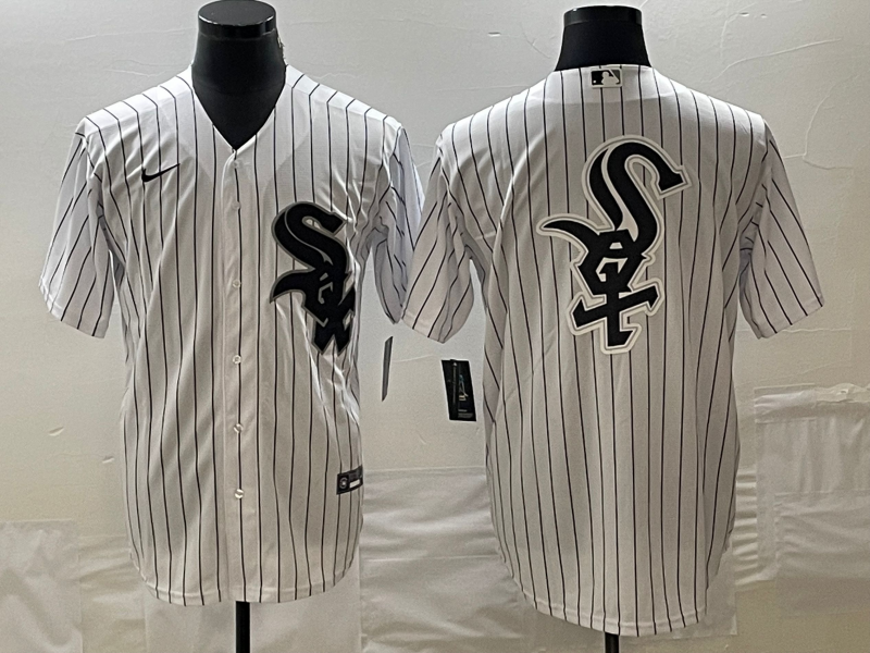 Men's Chicago White Sox White Home Replica Team Jersey1