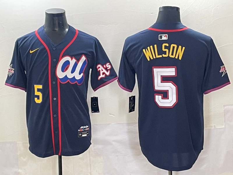 Men's American League Jacob Wilson #5 Navy 2025 All-Star Edition Limited Player Jersey