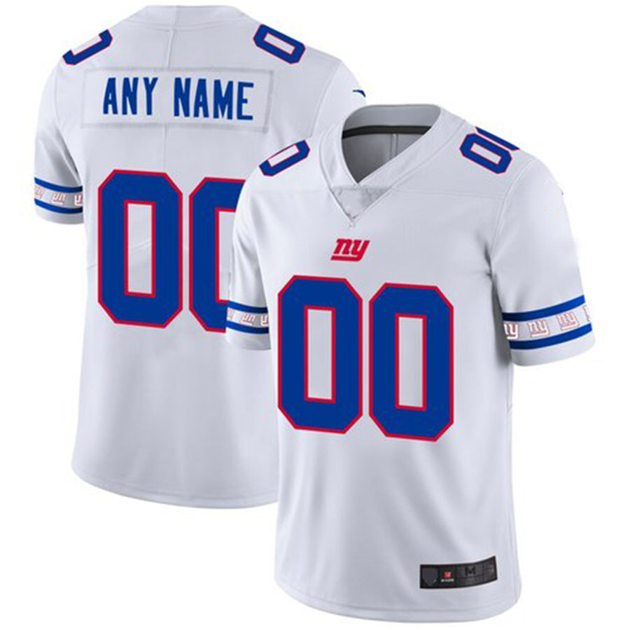 Custom1 New York Giants White Team Logo Vapor Limited Jersey1 Stitched American Football Jerseys