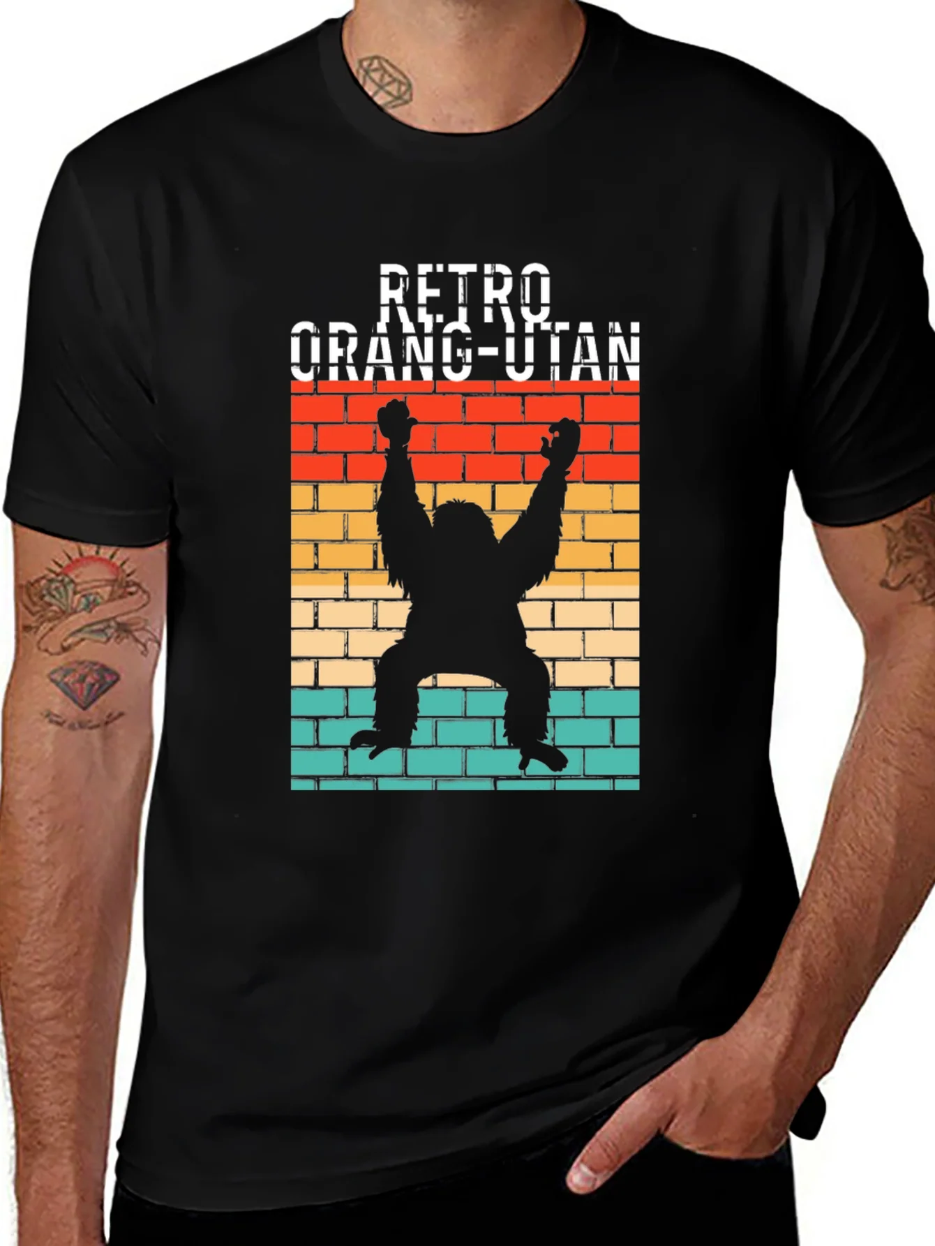Retro Orangutan Graphic Tee - Vintage Style T-Shirt