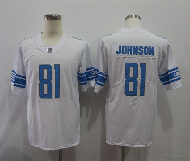 Men's Detroit Lions Calvin Johnson #81 White Game Jersey1