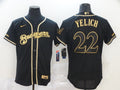 Men's Milwaukee Brewers Christian Yelich #22  Black Player Jersey