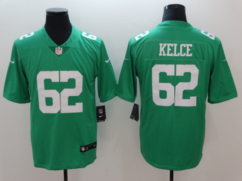 Men's Philadelphia Eagles Jason Kelce #62 Green Game Jersey1