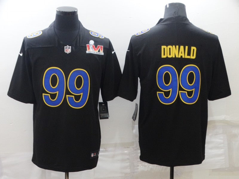Men's Los Angeles Rams Aaron Donald #99 Black Game Jersey1