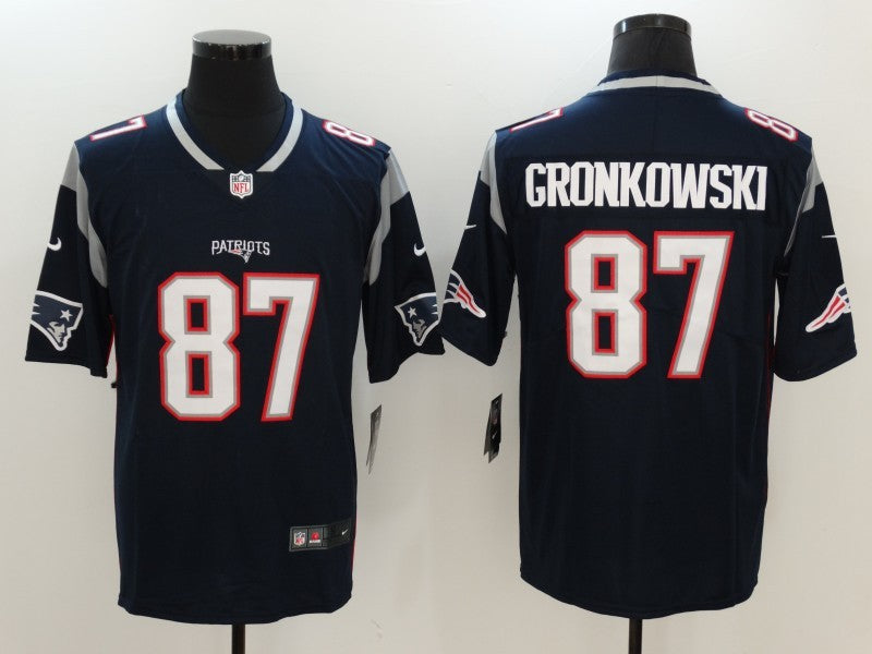 Men's New England Patriots Rob Gronkowski #87 Navy Game Jersey1