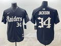 Men's Las Vegas Raiders Bo Jackson #34 Black Team Player Jersey