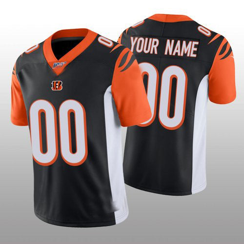 Custom1 Cincinnati Bengals Black Vapor Limited 100th Season Jersey1 Stitched American Football Jerseys