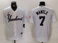Men's New York Yankees Mickey Mantle White Replica Player Jersey1