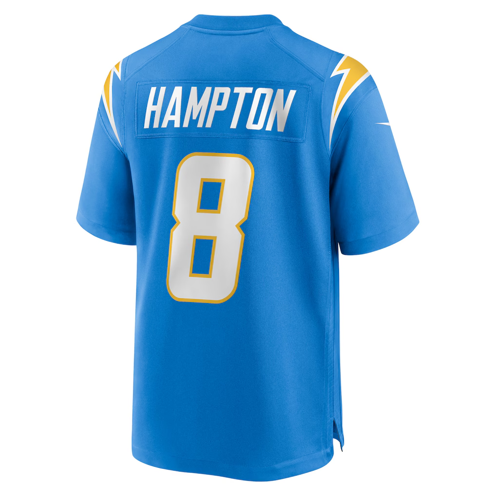 Men's Los Angeles Chargers Omarion Hampton  Powder Blue 2025  Draft First Round Pick Game Jersey