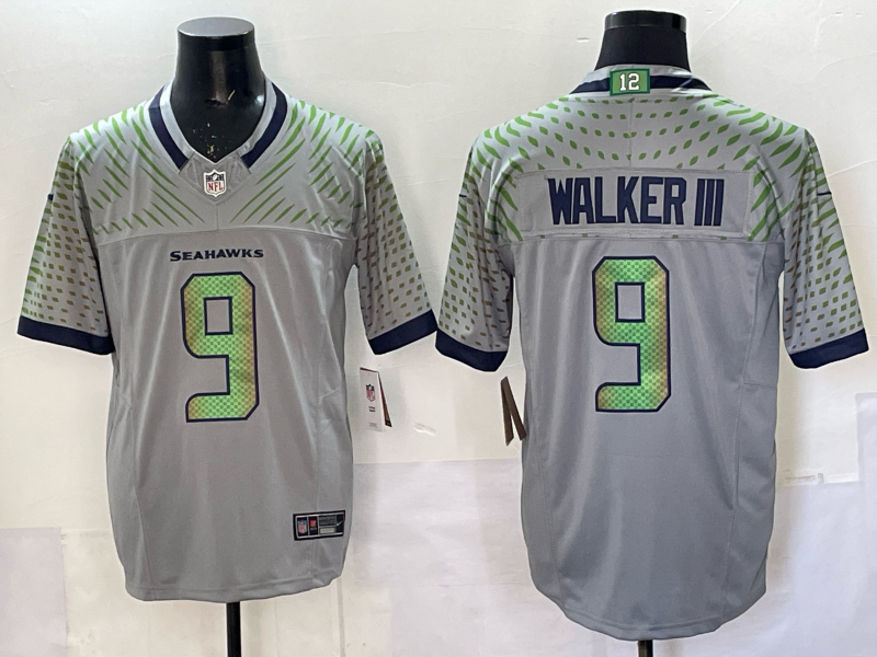 Men's Seattle Seahawks Kenneth Walker III #9 Wolf Gray 2025 Rivalries Collection Limited Jersey