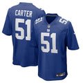 New York Giants Abdul Carter  Royal 2025  Draft First Round Pick Game Jersey