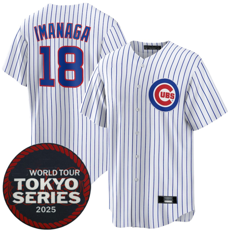 C.Cubs #18 Sh����ta Imanaga Player White 2025 World Tour Tokyo Series Home Stitched Baseball Jerseys