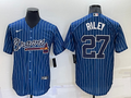 Men's Atlanta Braves Austin Riley #27 Blue Replica Player Jersey1