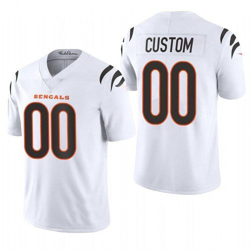 Custom1 Cincinnati Bengals 2021 White Vapor Untouchable Limited Stitched Jersey1 American Stitched Football Jerseys