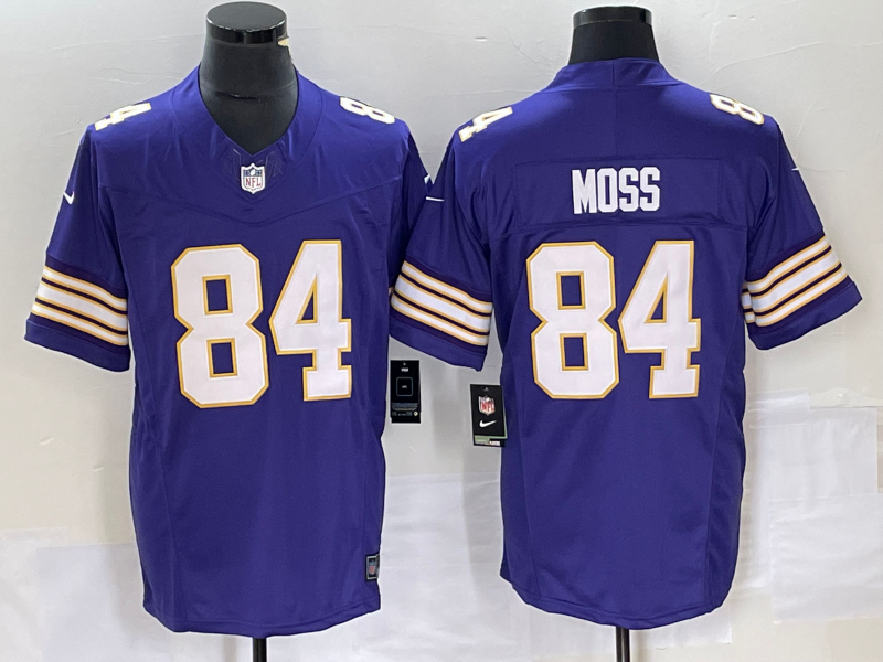 Men's Minnesota Vikings Randy Moss #84 Purple Classic Player Jersey1