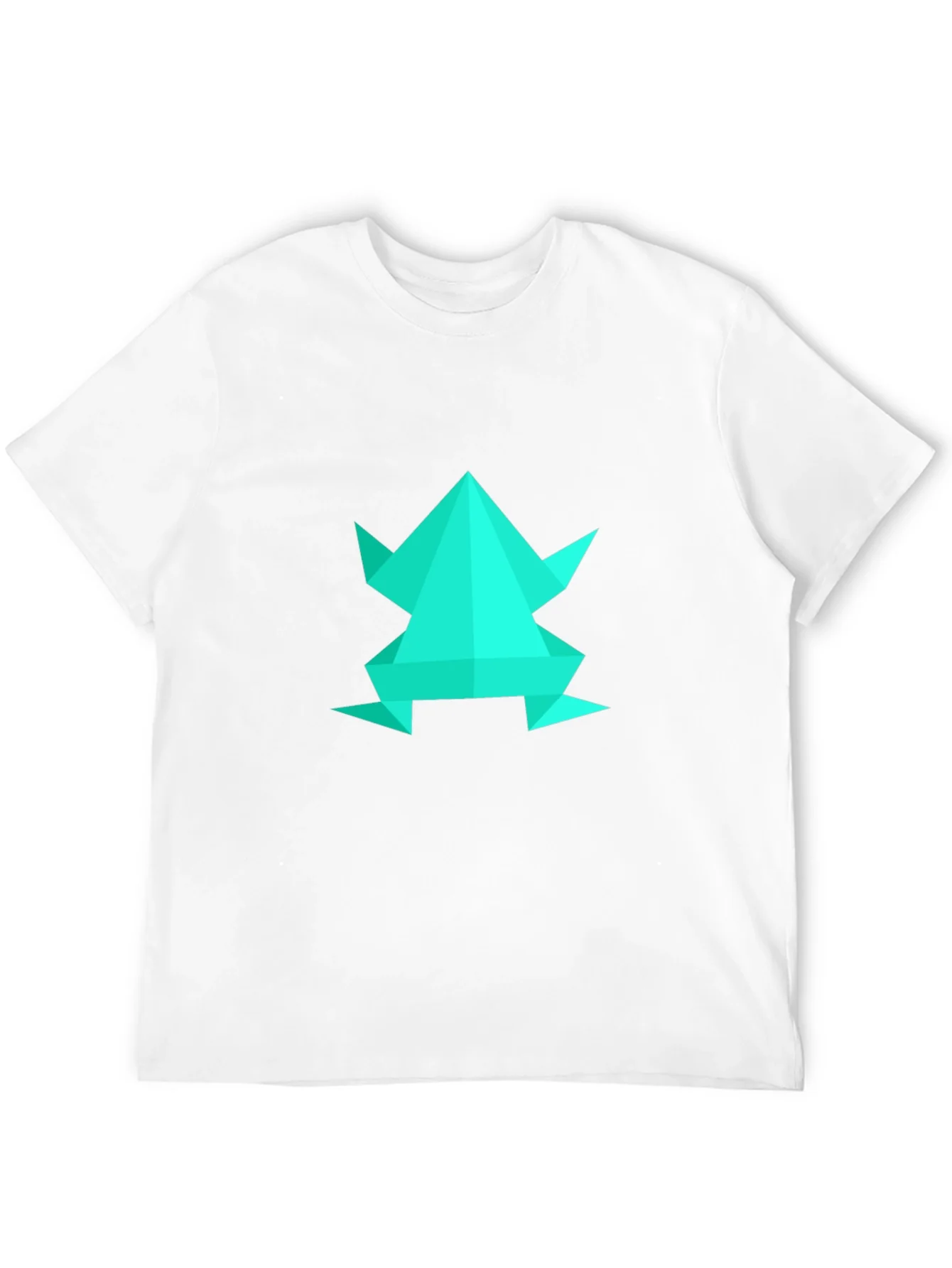 Geometric Frog Graphic Tee - Black Cotton Blend