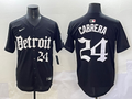 Men's Detroit Tigers Miguel Cabrera #24 Black Player Jersey