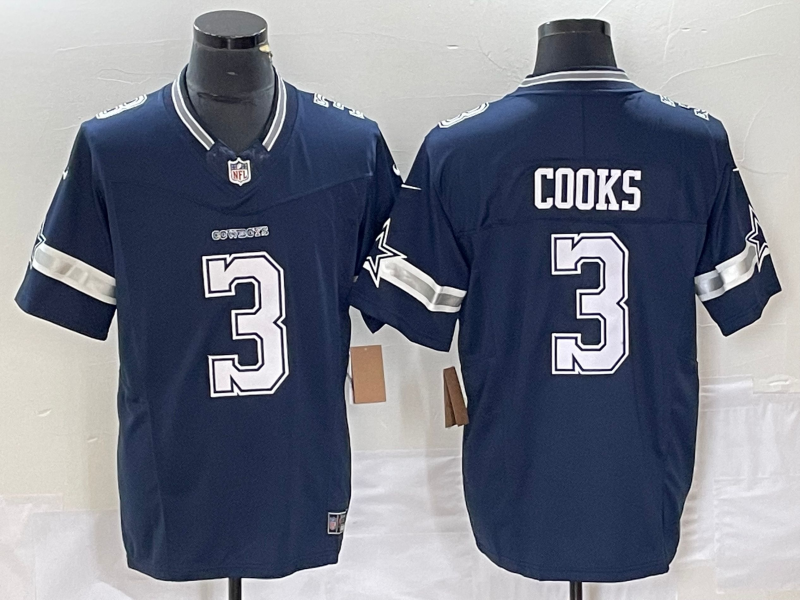 Men's Dallas Cowboys Brandin Cooks #3 Navy Game Jersey1