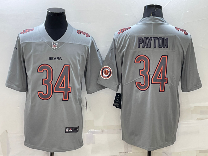 Men's Chicago Bears Walter Payton #34 Gray Atmosphere Fashion Game Jersey1