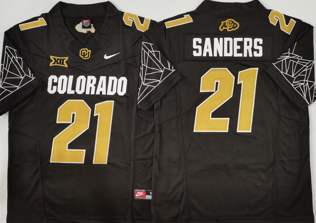 Men's Colorado Buffaloes Shilo Sanders #21 Black Game Jersey