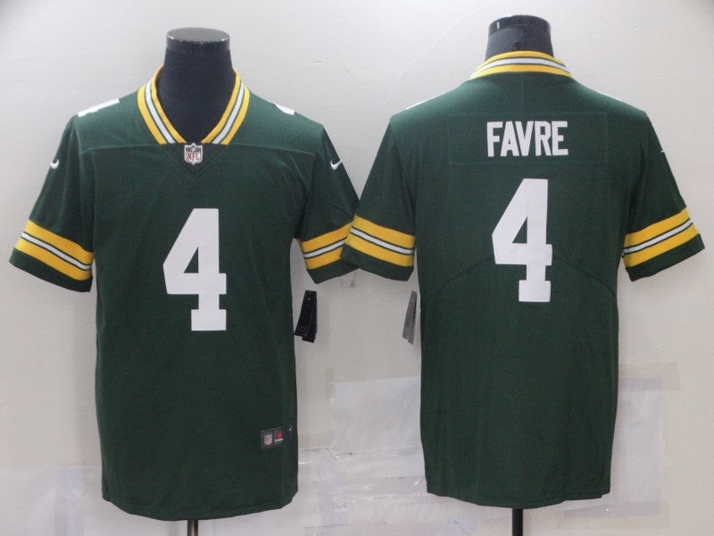 Men's Green Bay Packers Brett Favre #4 Green Game Player Jersey1
