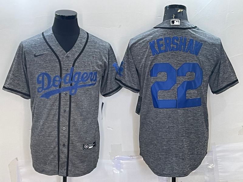 Men's Los Angeles Dodgers Clayton Kershaw  Gray Alternate Replica Player Name Jersey1