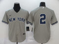 Men's New York Yankees Derek Jeter #2 Gray Replica Player Name Jersey1