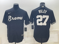 Men's Atlanta Braves Austin Riley #27 Black Replica Player Jersey1