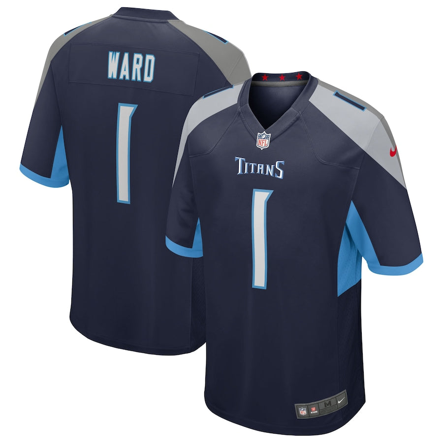 Tennessee Titans Cameron Ward  Navy 2025  Draft First Round Pick Alternate Game Jersey