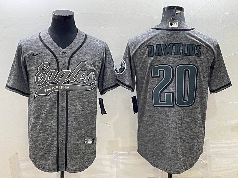 Men's Philadelphia Eagles Brian Dawkins #20 Gray Player Jersey1 Joint Edition