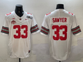 Men's Ohio State Buckeyes Jack Sawyer #33 White 2025 CFP Final National Champions Patch F.U.S.E. Jersey