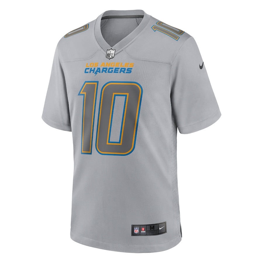 Justin Herbert 10 Los Angeles Chargers Atmosphere Fashion Game Jersey - Gray