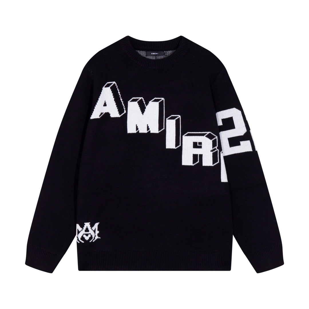 AMIRI 2024 Bew Sweater With Large 22-letter logo on back-Black