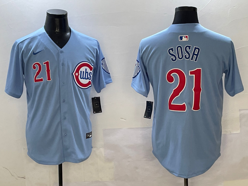 Men's Chicago Cubs Sammy Sosa #21 Baby Blue 2nd Alternate Limited Player Jersey