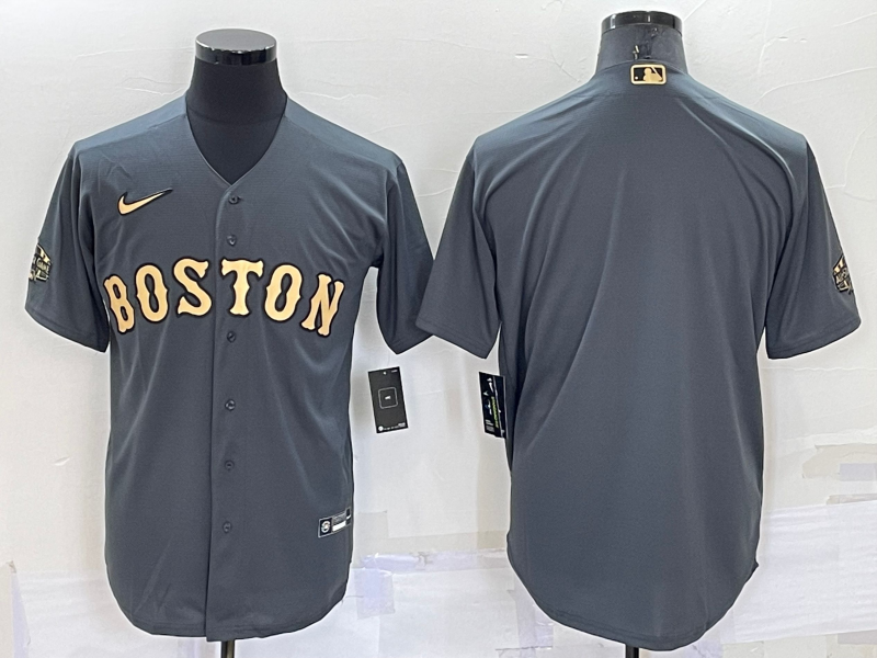 Men's Boston Red Sox Gray Blank Jersey1