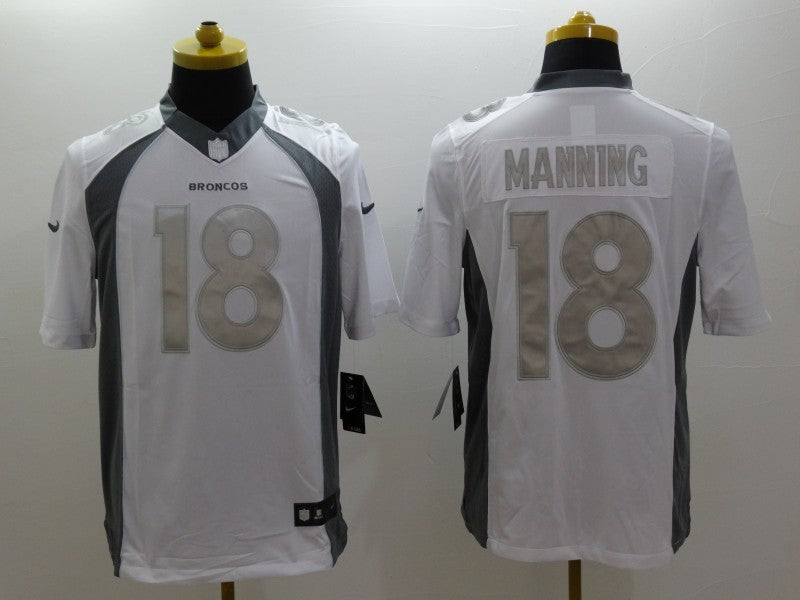 Men's Denver Broncos Peyton Manning #18 White Game Jersey1