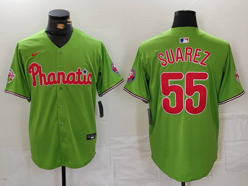 Men's Philadelphia Phillies Ranger Suarez #55 Green Limited Player Jersey1